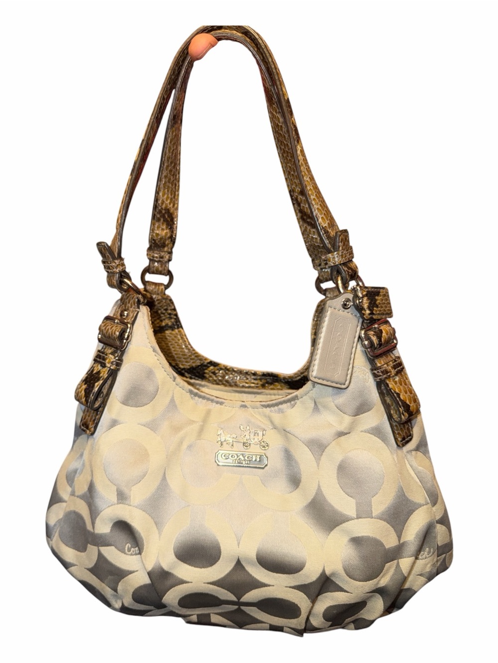 Coach Optic C Signature Python Trim Hobo Bag 17189 | Blue Lining